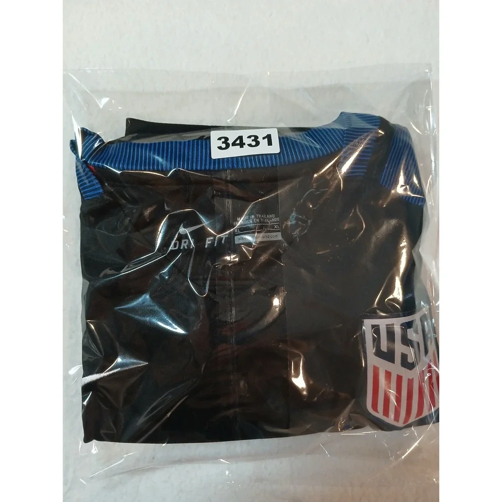 Nike USA USMNT 2016 Away Soccer Jersey Black Men's XL Custom #2 LINK Patches